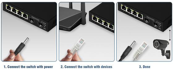 6 포트 10g 섬유 이더넷 스위치 4* 2.5G RJ45 + 2* 10G SFP+ 지원 OEM/ODM
