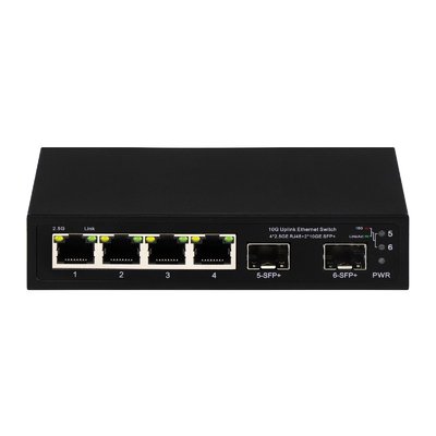 6 포트 10g 섬유 이더넷 스위치 4* 2.5G RJ45 + 2* 10G SFP+ 지원 OEM/ODM