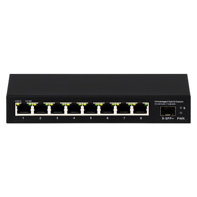 9 포트 관리되지 않은 2.5G 이더넷 스위치와 10G 업링크 SFP 포트 60Gbps 백플레인 대역폭
