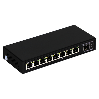 9 포트 관리되지 않은 2.5G 이더넷 스위치와 10G 업링크 SFP 포트 60Gbps 백플레인 대역폭