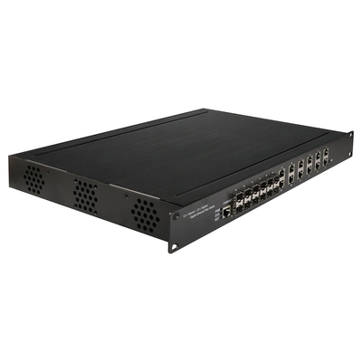1U 랙 기가비트 24 포트 관리 이더넷 포 스위치와 12 RJ45+12 SFP AC100-240V 입력 산업 스위치