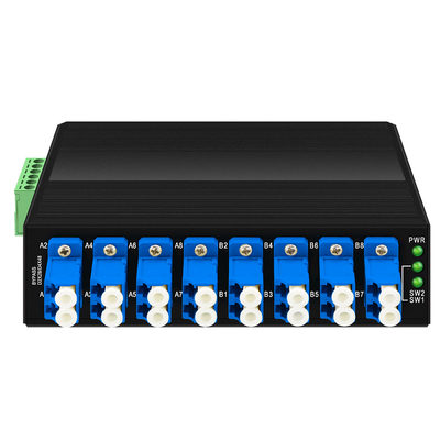 OM-FBS-44-SLC 광학 우회 단위 단일 모드 LC 커넥터 12V 24V 48V Din 장착