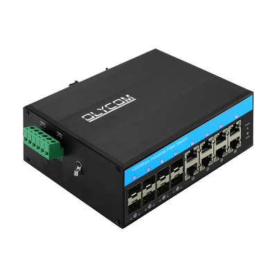 16 포트 기가 비트 POE 스위치 지원 af/at/bt CCTV 시스템을 위한 din-rail 이더넷 스위치