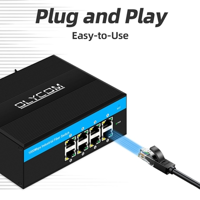 산업용 기가비트 8포트 이더넷 스위치 E-Mark 8*RJ45 외관 네트워크 스위치