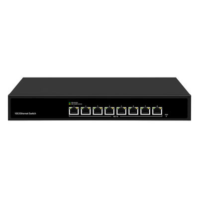 8 포트 10G 이더넷 스위치 관리되지 않은 자동 감지 속도 단일 AC 입력 팬 없는 CE