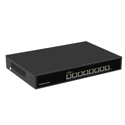 8 포트 10G 이더넷 스위치 관리되지 않은 자동 감지 속도 단일 AC 입력 팬 없는