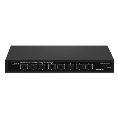 8 포트 10G 섬유 스위치 1G 2.5G 컴플라이언트 관리되지 않은 DC12V 입력 리얼텍 기반