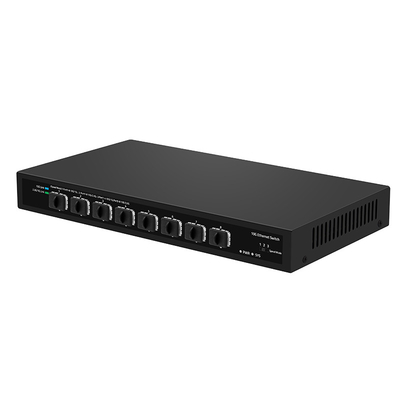 8 포트 10G 섬유 스위치 1G 2.5G 컴플라이언트 관리되지 않은 DC12V 입력 리얼텍 기반