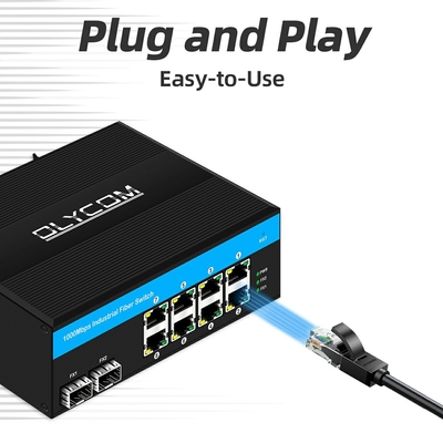 기가비트 8 포트 포스 스위치 관리되지 않은 포스 스위치 6 x 기가비트 PoE+ 포트 2 x 1.25G SFP 섬유 포트 240W 야외 사용