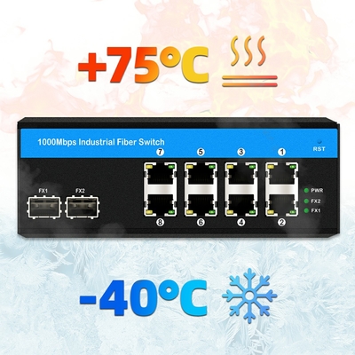 기가비트 8 포트 포스 스위치 관리되지 않은 포스 스위치 6 x 기가비트 PoE+ 포트 2 x 1.25G SFP 섬유 포트 240W 야외 사용