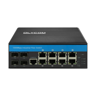기가비트 관리 스위치 12 포트 이더넷 스위치 4SFP+8RJ45 DIN-Rail 듀얼 전원 입력