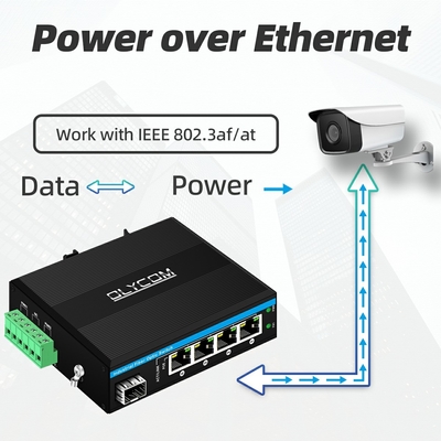 5 포트 10/100/1000mbps 이더넷 스위치 4RJ45+1SFP 아웃도어 포 스위치 제조업체