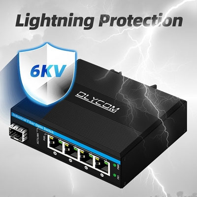 5 포트 산업 포 네트워크 스위치 DC12/24/48V 입력 1SFP+4RJ45 기가비트 이더넷 스위치