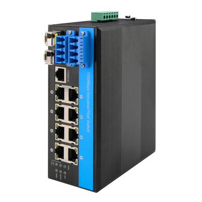 8 포트 우회 관리 이더넷 스위치 2.5G 광섬유 산업 보호 DIN 장착