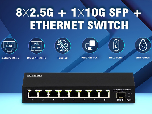 10G 이더넷 스위치 관리되지 않은 네트워크 스위치 8*2.5G RJ45+1*10G SFP 포트