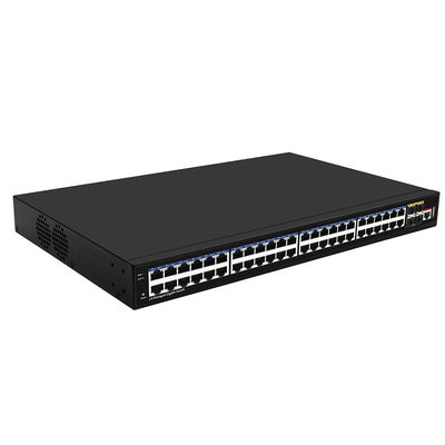 48 포트 기가비트 L3 관리형 네트워크 스위치 10G 광섬유 업링크 단일 AC 입력 Realtek 기반