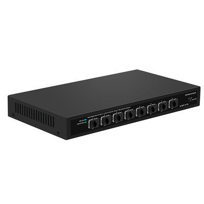 8-포트 10G 관리되지 않은 SFP + 섬유 스위치 1G/2.5G 자동 적응 DC12V OEM 사용 가능