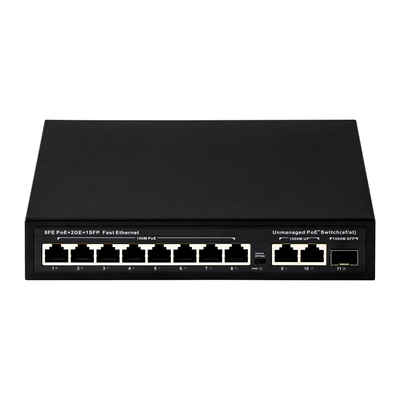 확장 범위 8 포트 PoE 스위치 10/100M 120W/150W 소비 및 250m 커버리지