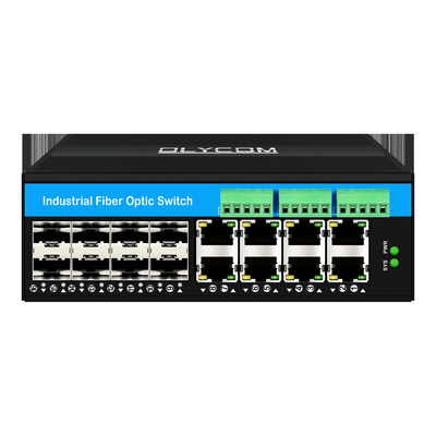 관리 16 포트 기가 비트 포 스위치 Din-레일 네트워크 스위치 8RJ45 + 8SFP 4 * RS485 + 2 * CAN BUS