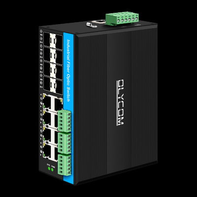 관리 16 포트 기가 비트 포 스위치 Din-레일 네트워크 스위치 8RJ45 + 8SFP 4 * RS485 + 2 * CAN BUS