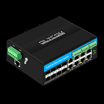 관리 16 포트 기가 비트 포 스위치 Din-레일 네트워크 스위치 8RJ45 + 8SFP 4 * RS485 + 2 * CAN BUS