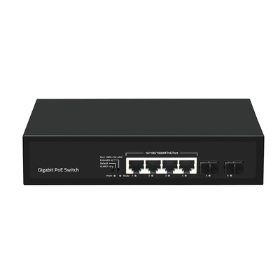 4 포트 기가 비트 SFP 섬유 PoE 스위치 60W 예산 VLAN 250 미터 확장