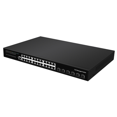24 포트 2.5G 이더넷 L3 관리 스위치와 10G 섬유 업링크 단일 AC 입력