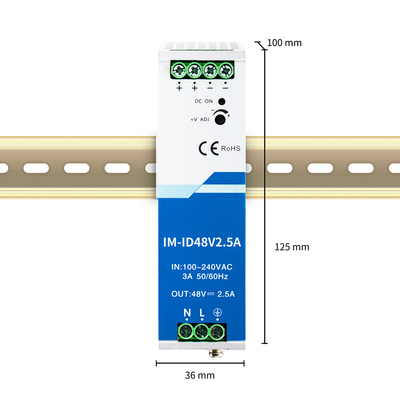 120W 산업용 전원 어댑터 48V 2.5A Din Rail Wide AC/DC 입력 CE UL 목록