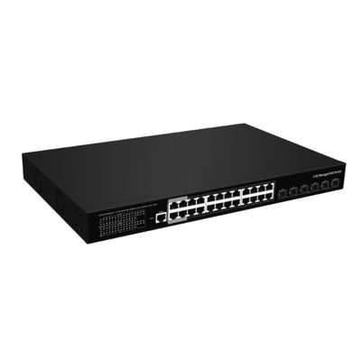 24 포트 2.5G PoE 관리 스위치 10G 섬유 업링크 L3 레이어 400W 예산 AC 입력 CE