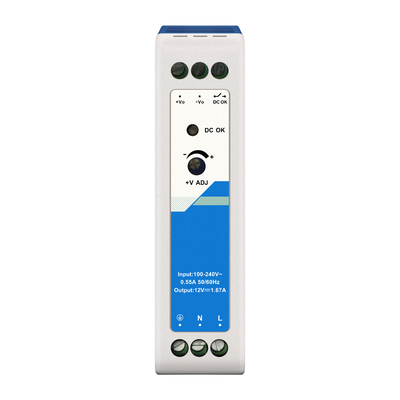 12V Din 전원 공급 플라스틱 1.67A 20W AC/DC 입력 CE UL 상록 산업용 등급