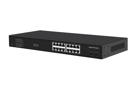 16 포트 기가비트 이더넷 스위치 AF/at 포 스위치 AC 100-240V 전력 입력