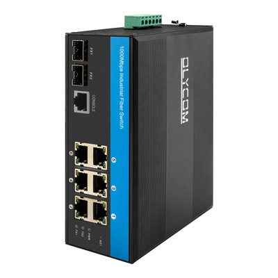 8 포트 기가비트 스위치 L2 관리 된 Vitesse 칩셋 Din 네트워크 스위치 2SFP + 6RJ45