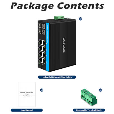 12 포트 산업 이더넷 스위치 Din 네트워크 스위치 4SFP+8RJ45 DC12-52V 듀얼 전원 공급