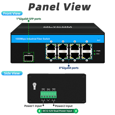 8 포트 기가비트 스위치 산업용 이더넷 스위치 IP40 OEM 공장