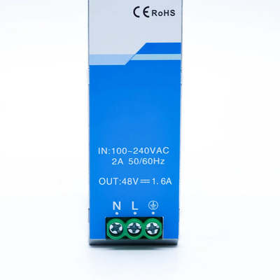 48V DIN 철도 산업 전원 공급 1.6A 75W 76.8W CE UL 인증 AC/DC 입력