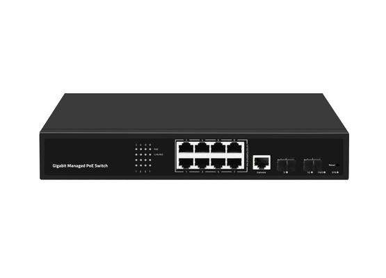 기가비트 8 포트 포 스위치 관리 이더넷 섬유 스위치 120W AC100-240V 입력