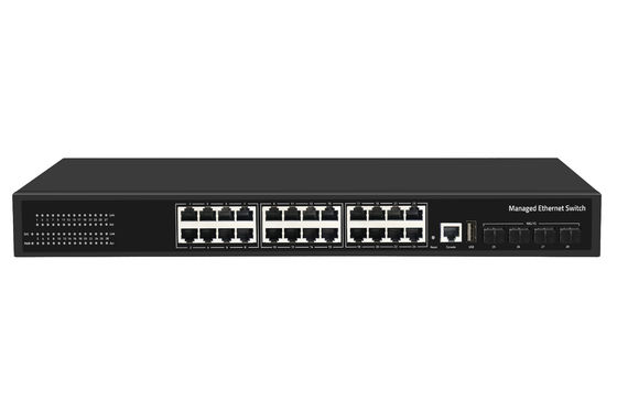 공장 가격 10G 스위치 24 포트 이더넷 섬유 스위치 데스크톱 L3 관리 네트워크 스위치 AC100-240V 1U 랙