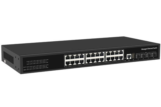 공장 가격 10G 스위치 24 포트 이더넷 섬유 스위치 데스크톱 L3 관리 네트워크 스위치 AC100-240V 1U 랙