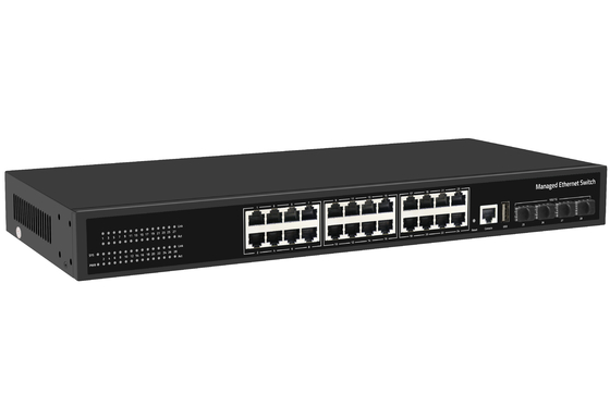 공장 가격 10G 스위치 24 포트 이더넷 섬유 스위치 데스크톱 L3 관리 네트워크 스위치 AC100-240V 1U 랙