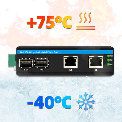 산업용 POE 스위치 2 SFP + 2 RJ45 포트 6KV 급상폭 보호 및 DC48V 전원 입력