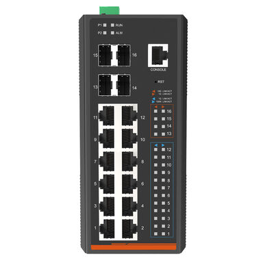 산업용 L3 관리 TSN 이더넷 스위치 16 포트 10G 섬유 업링크 IEEE 1588v2 DIN Rail