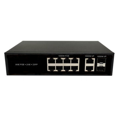 8 포트 광섬유 PoE 스위치 기가비트 SFP/RJ45 Uplinks AC220V 120W/150W 예산 팬 없는
