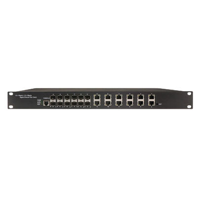 1U 랙 24 포트 관리 스위치 12RJ45+12SFP 포트 IP30 안전 클래스 및 IEEE802.3az EEE 산업 이더넷 스위치