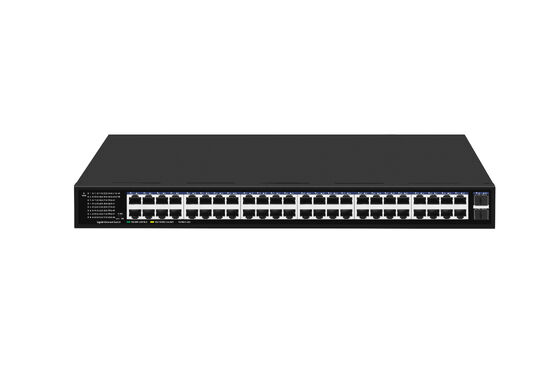 48포트 기가비트 이더넷 스위치 SFP 섬유 업링크 관리되지 않은 랙 탑재 220V 입력 CE 목록