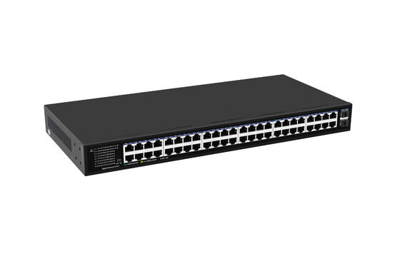 48포트 기가비트 이더넷 스위치 SFP 섬유 업링크 관리되지 않은 랙 탑재 220V 입력 CE 목록