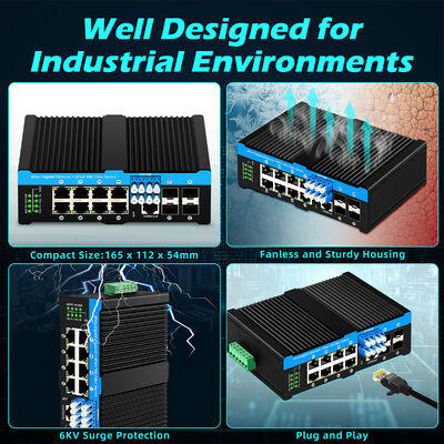 산업용 광섬유 바이패스 스위치 (4x10G SFP+ 포트 및 8x10/100/1000Mbps PoE 포트, 혹독한 환경용)