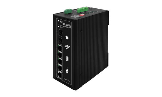 내장 MPPT 태양광 PoE 스위치 L2 관리형 기가비트 이더넷 4 포트 DIN 장착 CE