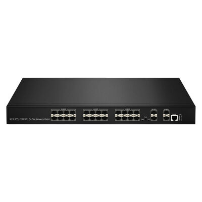 데이터센터 ISP 네트워크용 SNMP VLAN QoS를 갖춘 28-포트 10G SFP+ 관리 섬유 스위치 L2/L3 집계 스위치