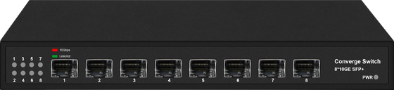 8-포트 풀 10G SFP+ 섬유 이더넷 스위치 1G 2.5G 컴플라이언스 관리되지 않은 팬리스 CE FCC