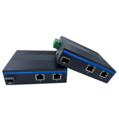 산업용 관리되지 않은 POE 스위치 2 포트 기가비트 SFP 섬유 네트워크 IP40 팬리스 DIN 레일